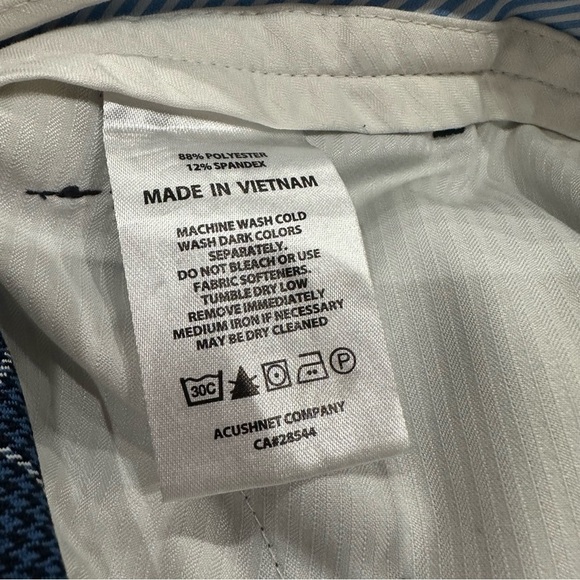 FootJoy Blue Houndstooth Flat Front Golf Pants - Picture 7 of 8